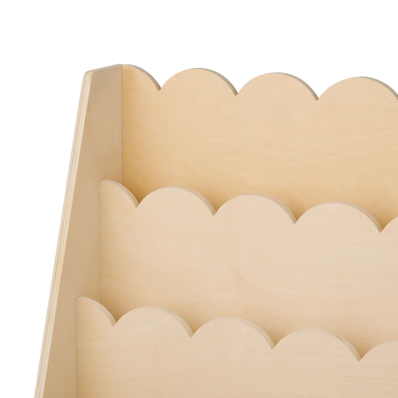 5-Tier Scalloped Kids Bookshelf with Hooks