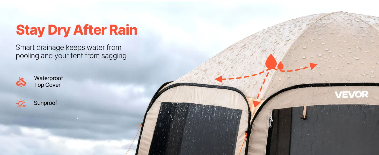 Pop-Up Screen Tent for Camping 15 x 13.8 ft