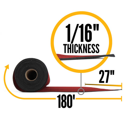 27" x 180' Neoprene Floor Runner Red