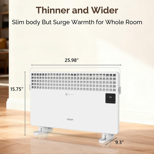 Panel Heater 1500W With Towel Bar Remote Control White