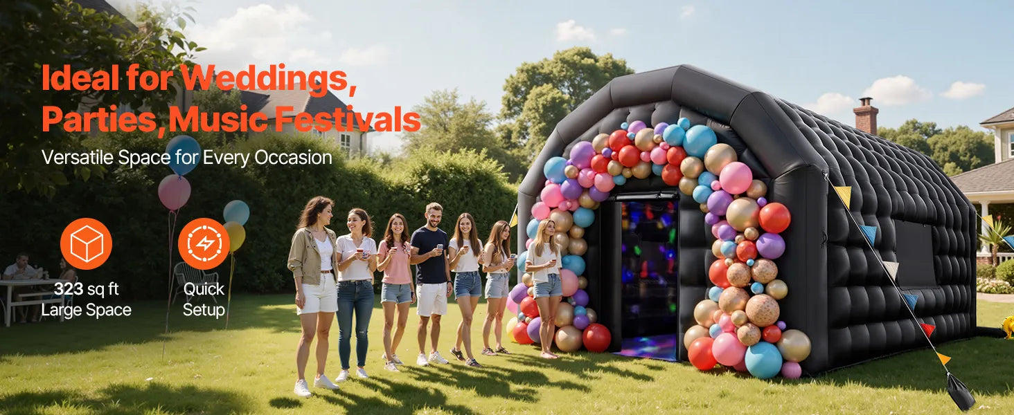 Inflatable Nightclub 19.7 x 16.4 x 12 ft Party Tent with 680W Blower & Sandbags