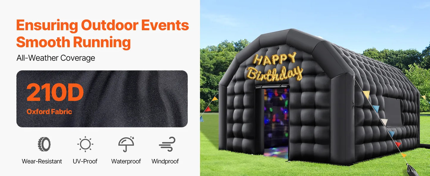 Inflatable Nightclub 19.7 x 16.4 x 12 ft Party Tent with 680W Blower & Sandbags
