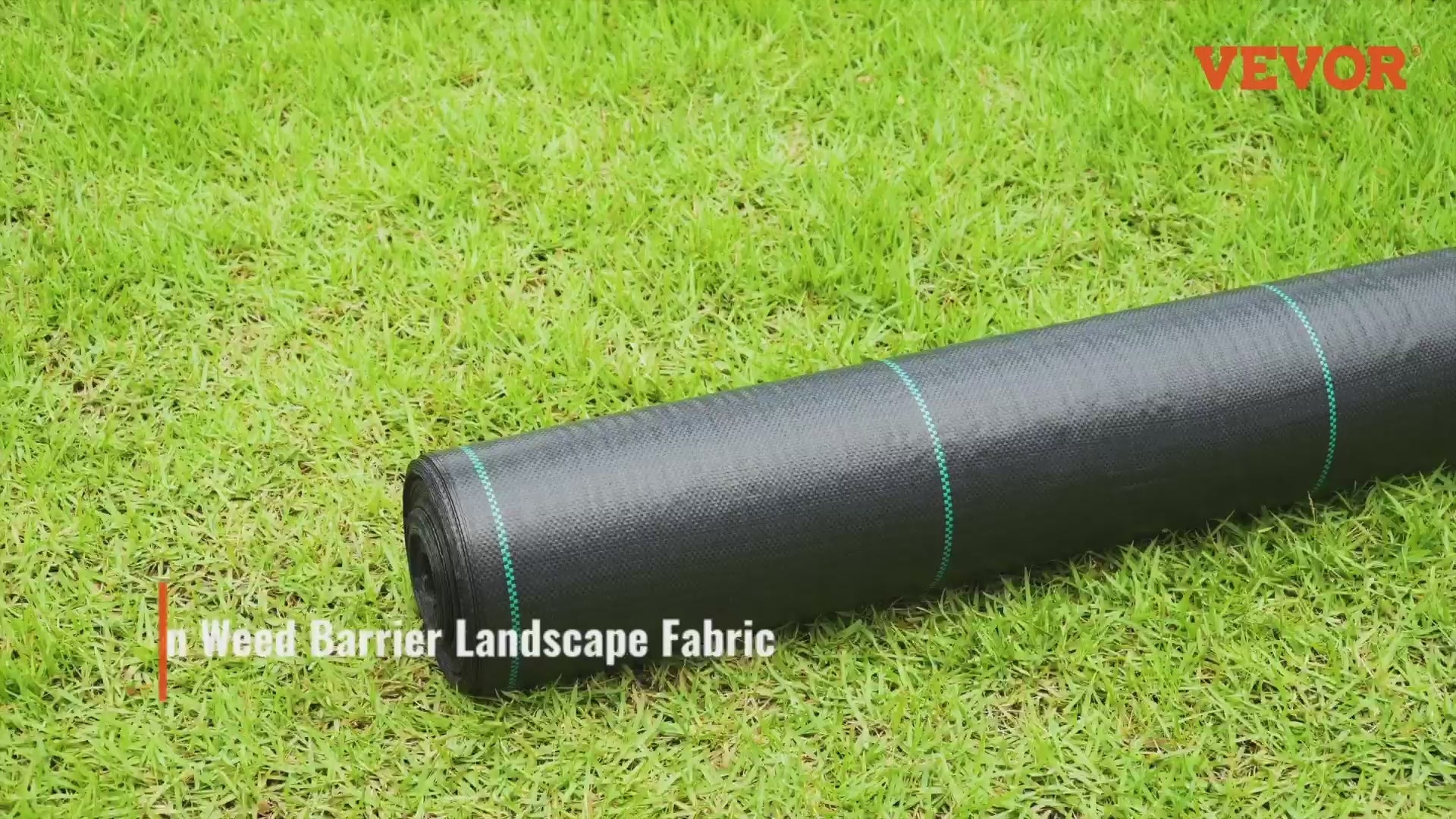 VEVOR Weed Barrier Landscape Fabric 3x100 FT Heavy Duty Woven PP Ground Cover Black