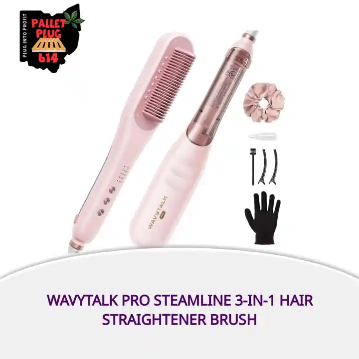 Wavytalk Pro Steamline 3-in-1 Hair Straightener Brush by@Outfy