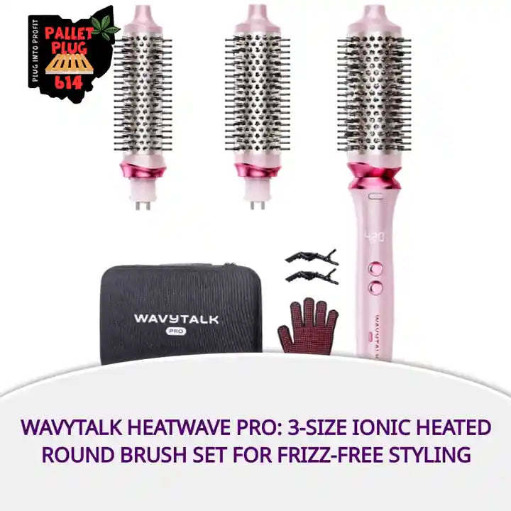 Wavytalk Heatwave Pro: 3-Size Ionic Heated Round Brush Set for Frizz-Free Styling by@Outfy