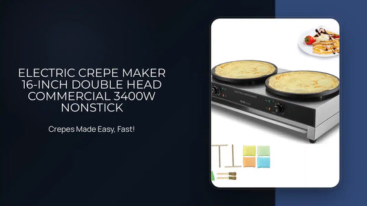 Electric Crepe Maker 16-Inch Double Head Commercial 3400W Nonstick by@Outfy