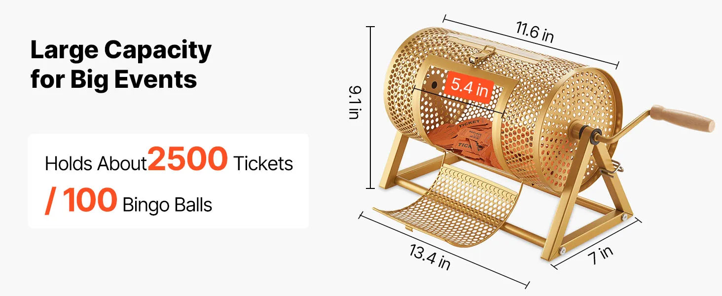 Raffle Ticket Spinner 295 x 167 mm Holds 2500 Tickets or 100 Ping Pong Balls