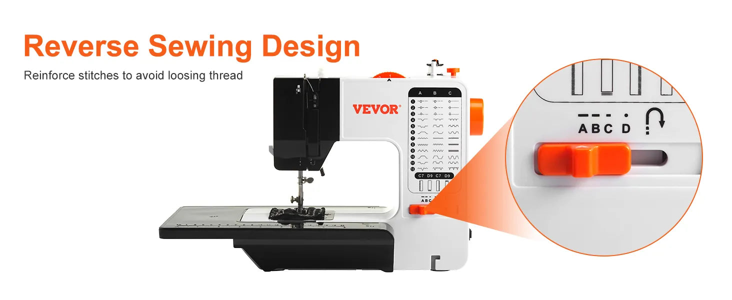 Portable Sewing Machine 38 Built-in Stitches Dual Speed with Extension Table