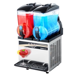 VEVOR 15Lx2 Double Tank Slushy Machine 120 Cups Stainless Steel