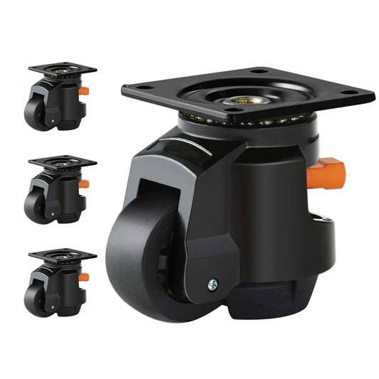 Leveling Casters Set of 4 2200 Lbs Total Load Capacity 2.5 Inches Heavy Duty 360 Degree Swivel with Feet for Workbench Machine