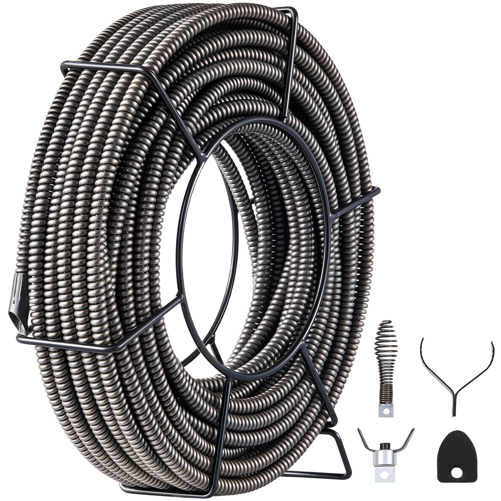VEVOR Drain Cleaning Cable 100ft x 1/2in Solid Core Sewer Auger