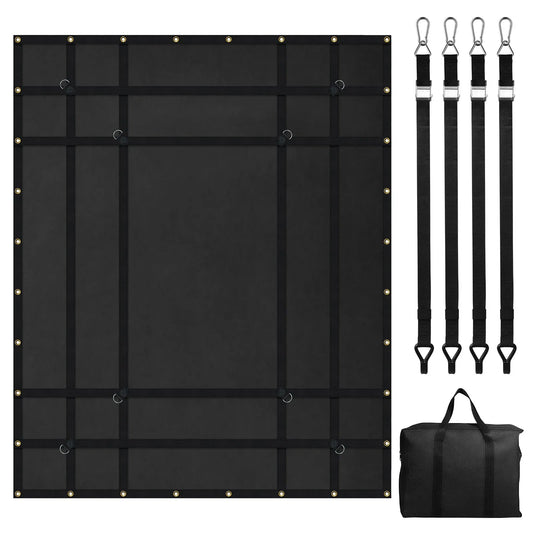 Cargo Net 72x57 in Heavy Duty Truck Bed Net 4 Adjustable Straps Carabiners Hooks Black