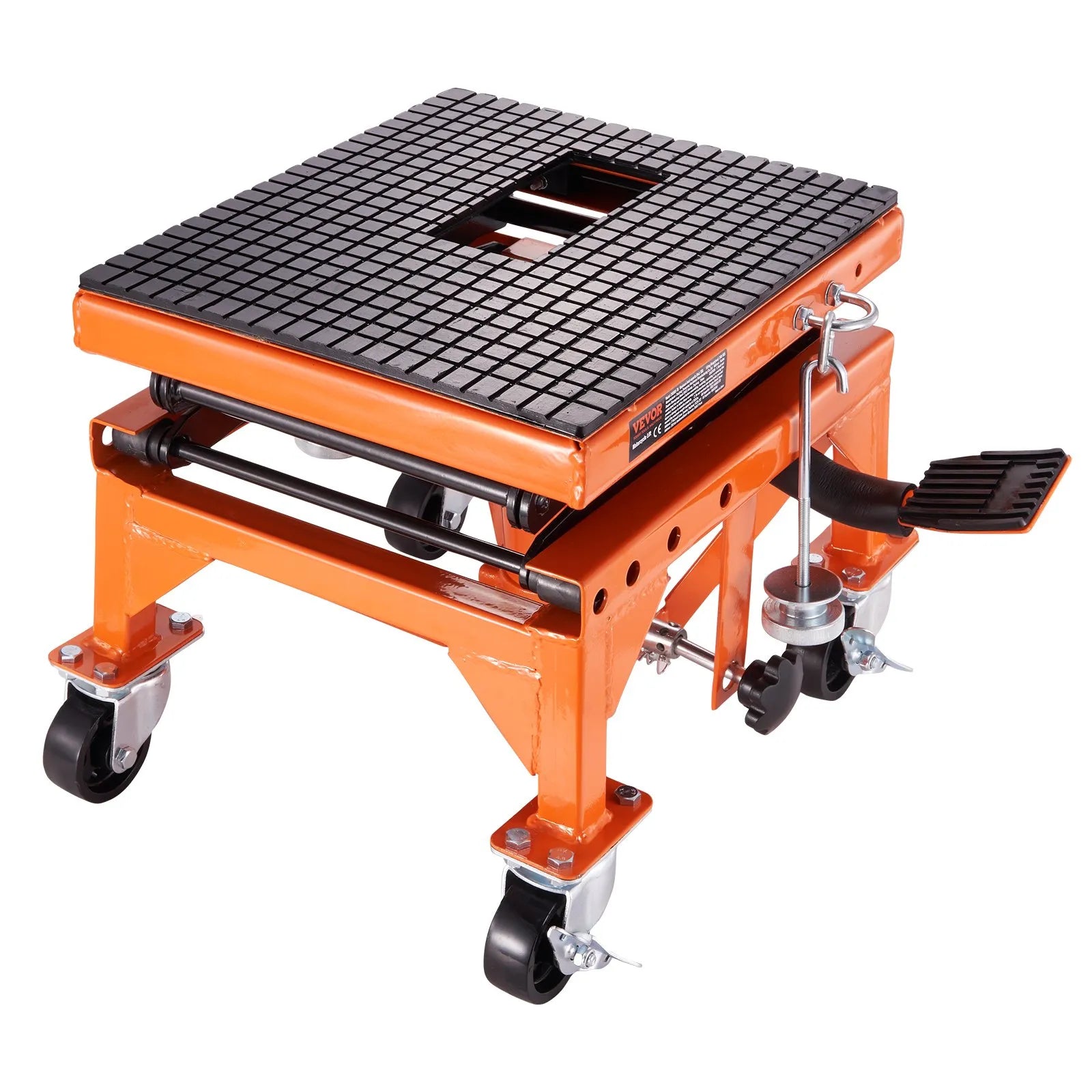Hydraulic Motorcycle Lift Table 350 LBS Capacity Scissor Jack with Wide Deck
