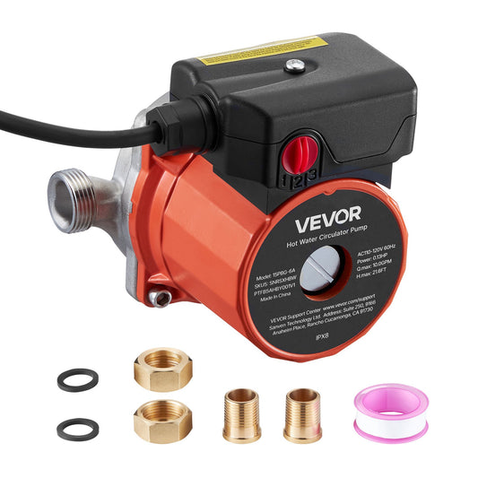 VEVOR Hot Water Recirculating Pump 10 GPM 3-Speed 0.13 HP 110-120V