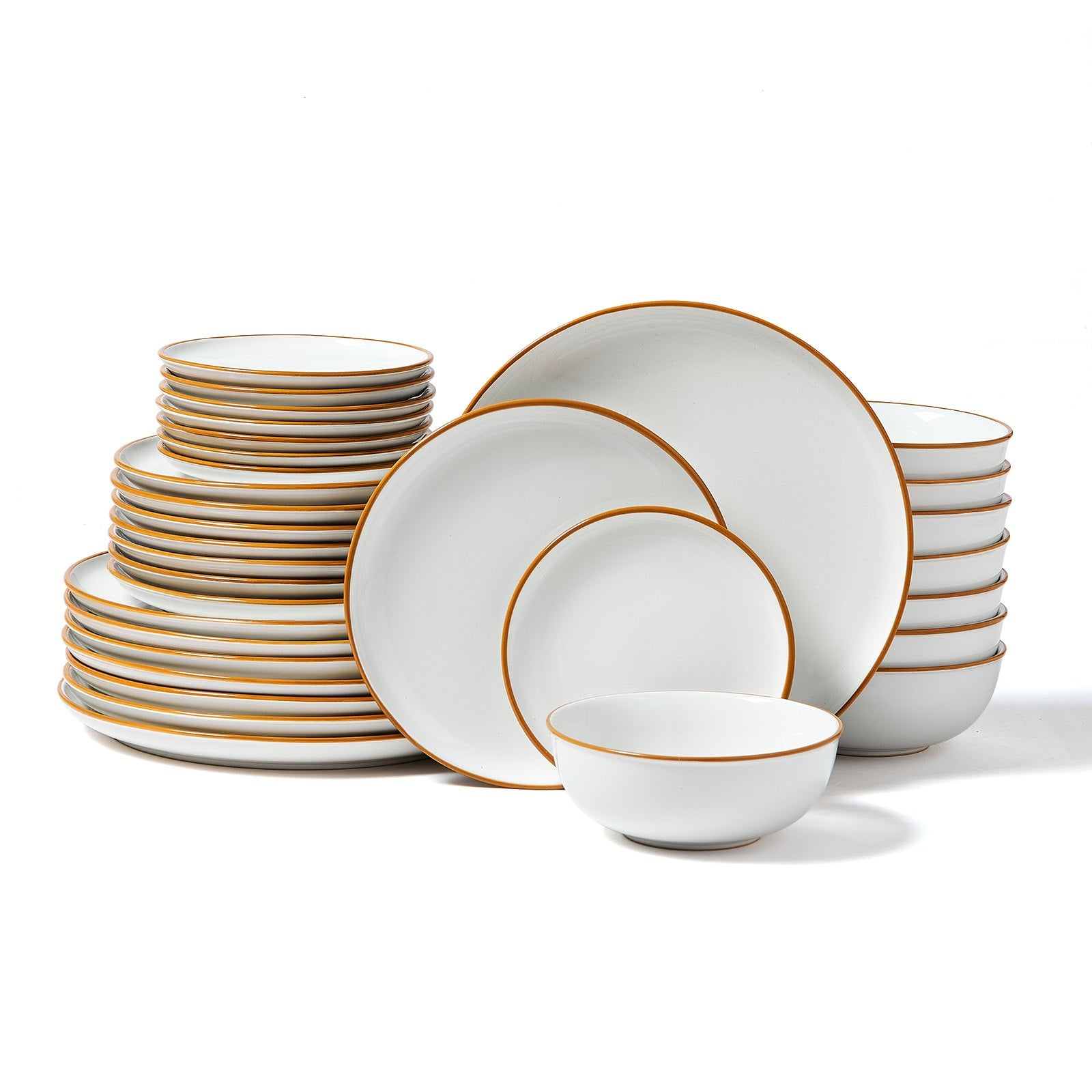 Ceramic Dinnerware Set 32 Piece Service For 8 White