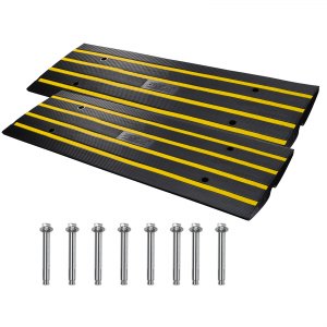 Curb Ramp 2 Pack 2.6" Rise Rubber Driveway Ramps Heavy Duty 33069 Lbs Capacity