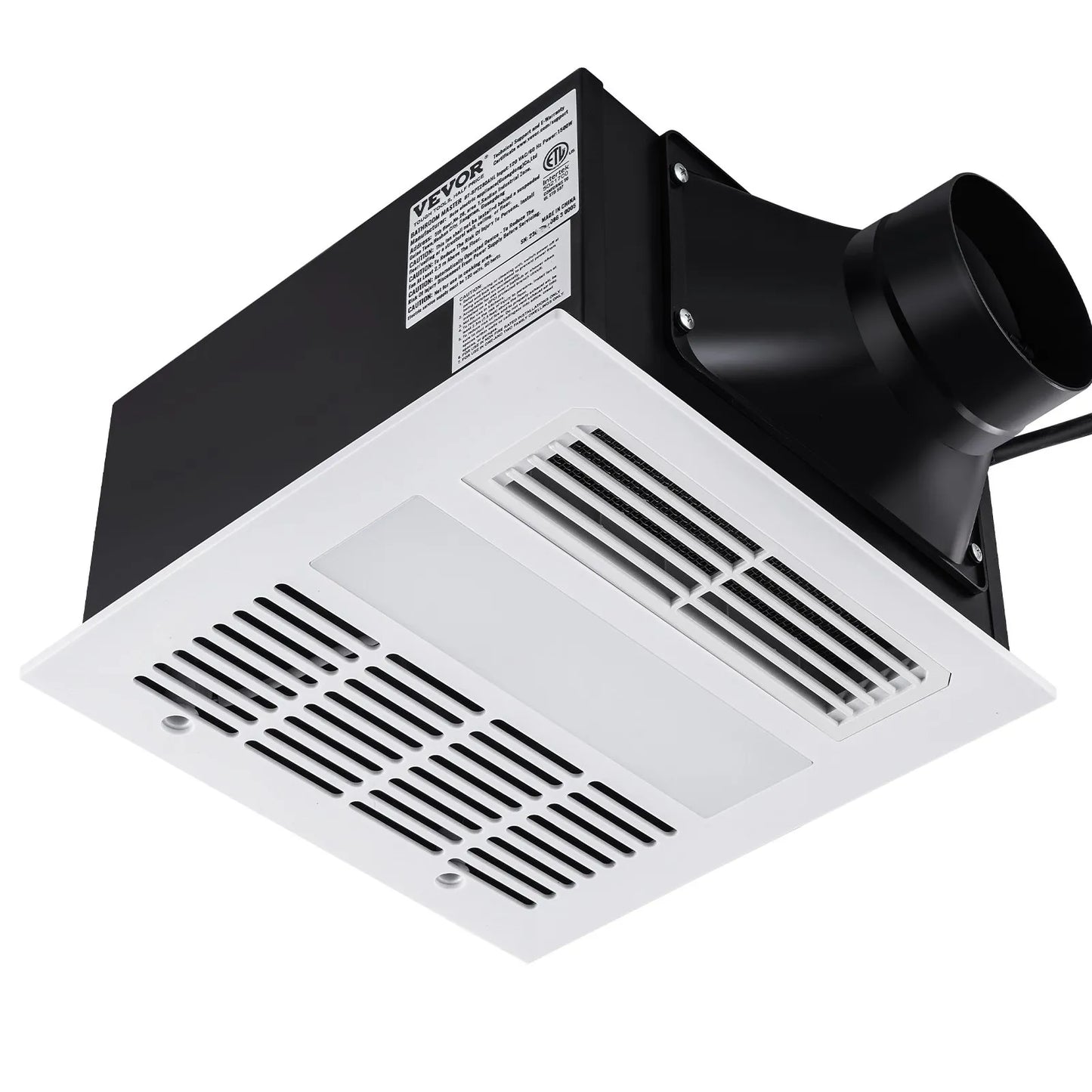VEVOR Bathroom Exhaust Fan – 1500W Heat, 110 CFM Ventilation, Low Noise Ceiling Fan (1.5 Sones)