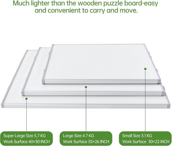 1500-Piece Puzzle Table with Drawers & Felt Mat – 35x26” Portable Jigsaw Board (Gray) - Image 2