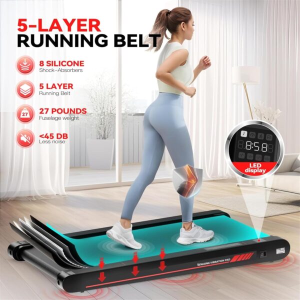 Sperax 3-in-1 Under Desk Treadmill – Walking Vibration Pad w/ App + Remote - Image 3