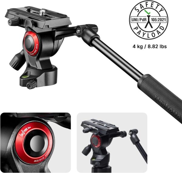 Manfrotto Befree Live Travel Video Tripod – Aluminum with Fluid Head - Image 4