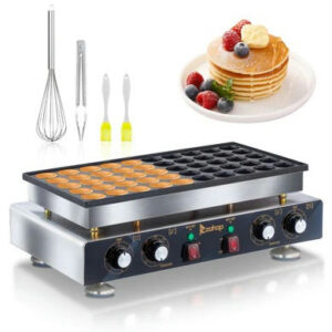Electric Dutch Mini Pancake Maker – 50 Count/ session, 110V, auto-temp. controlled