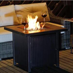 30″ Gas Fire Pit Table w/ Lid & Cover – New in Box