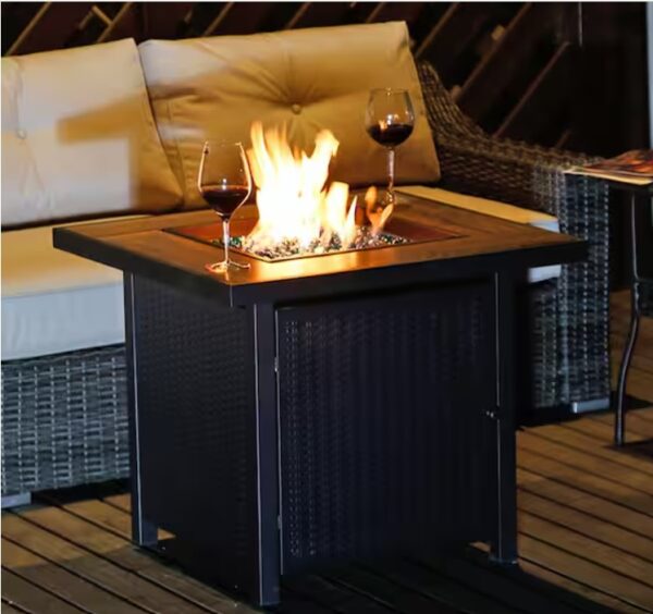 30″ Gas Fire Pit Table w/ Lid & Cover – New in Box