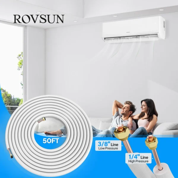 Mini Split AC Installation Kit – 1/4" & 3/8" Copper Line Set (49.2ft) with Full Accessory Kit - Image 5