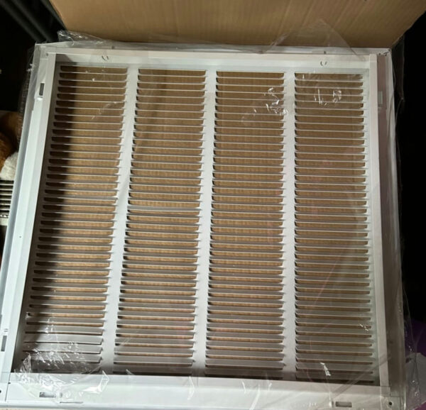 20" x 20" HVAC Duct Cover – White Steel Vent Grille (New) - Image 3