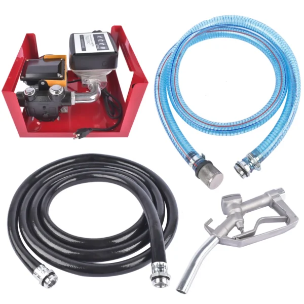110V Electric Diesel Transfer Pump Kit w/ Fuel Meter & Nozzle – 13’ Hose- New - Image 4