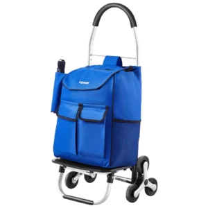 VEVOR 36 L Stair‑Climbing Foldable Shopping Cart – 6 Wheels, Carbon Steel Frame & Oxford Bag
